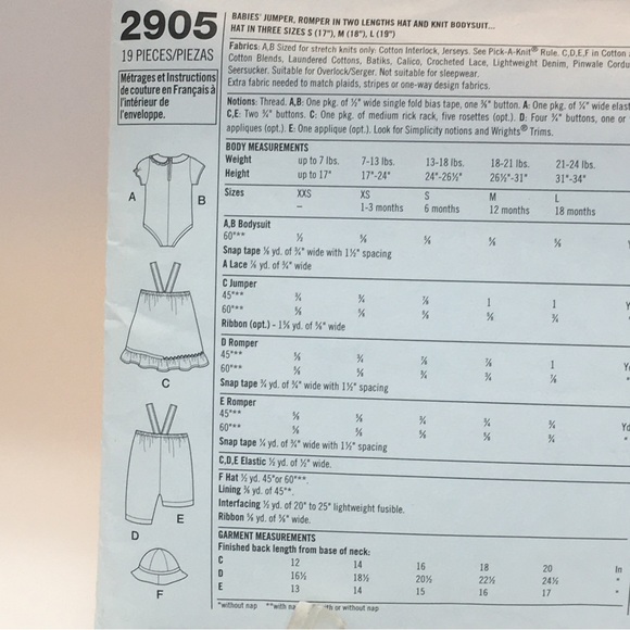 Bundle of (4) Infant/Babies Sewing Patterns - Picture 3 of 10